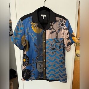 Reiss Men's Floral Color-Blocke Camp Shirt, Sz M